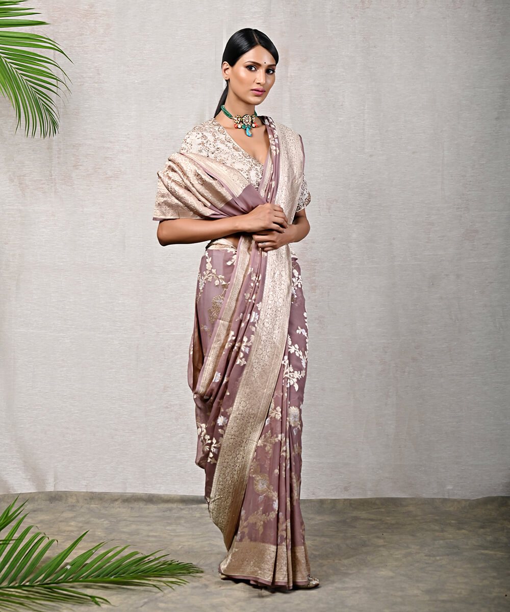 Mauve_Handloom_Banarasi_Georgette_Saree_with_Floral_Weave_WeaverStory_02