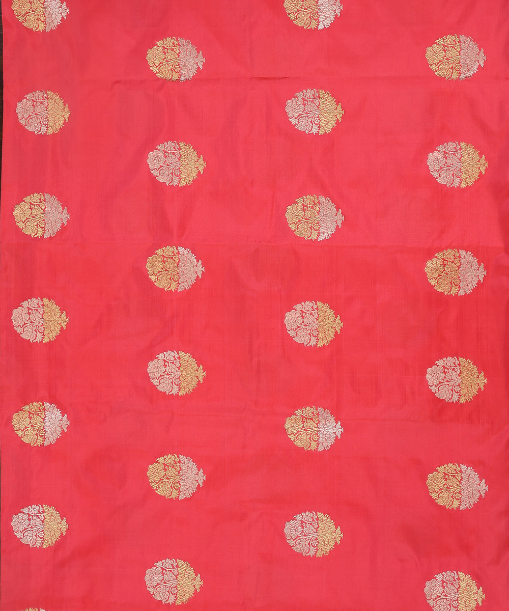 Hot_Pink_Handloom_Pure_Katan_Silk_Banarasi_Fabric_With_Sona_Rupa_Zari_Boota_WeaverStory_02