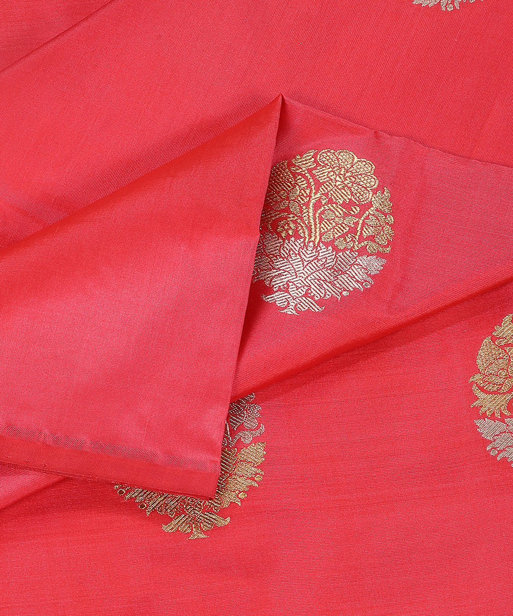 Hot_Pink_Handloom_Pure_Katan_Silk_Banarasi_Fabric_With_Sona_Rupa_Zari_Boota_WeaverStory_04