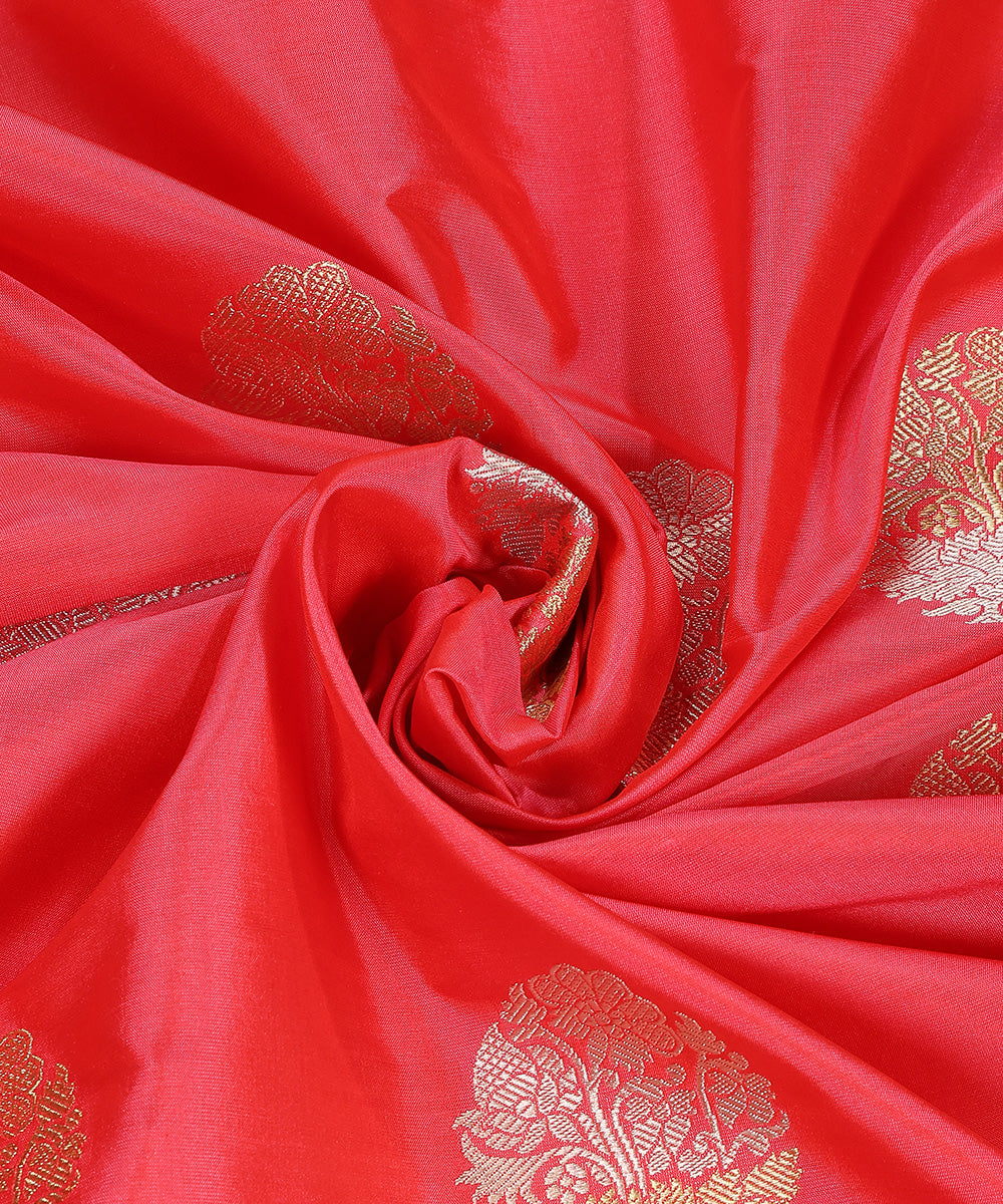 Hot_Pink_Handloom_Pure_Katan_Silk_Banarasi_Fabric_With_Sona_Rupa_Zari_Boota_WeaverStory_05