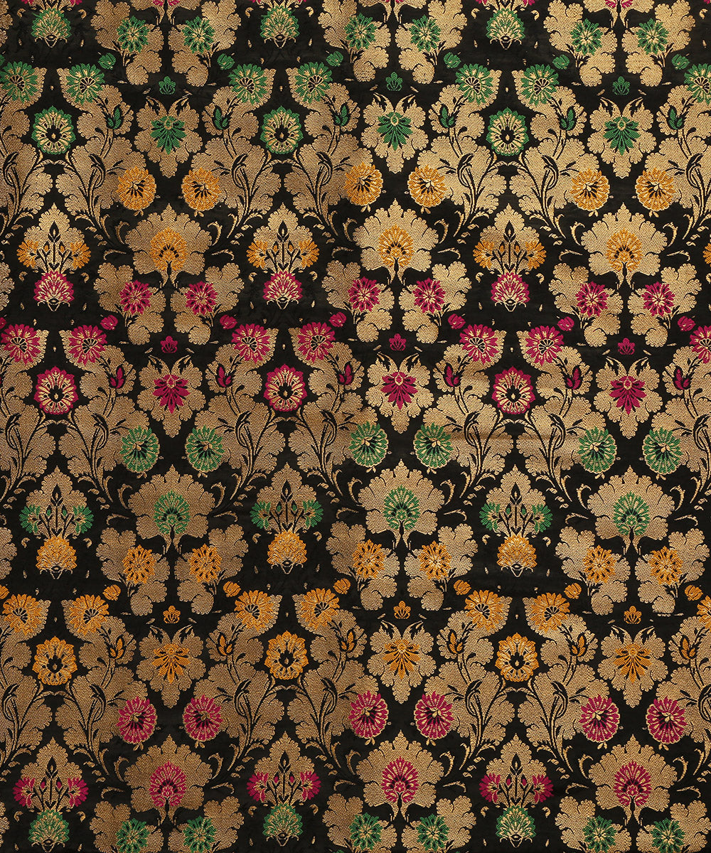 Black_Handloom_Pure_Katan_Silk_Kimkhab_Banarasi_Fabric_WeaverStory_02