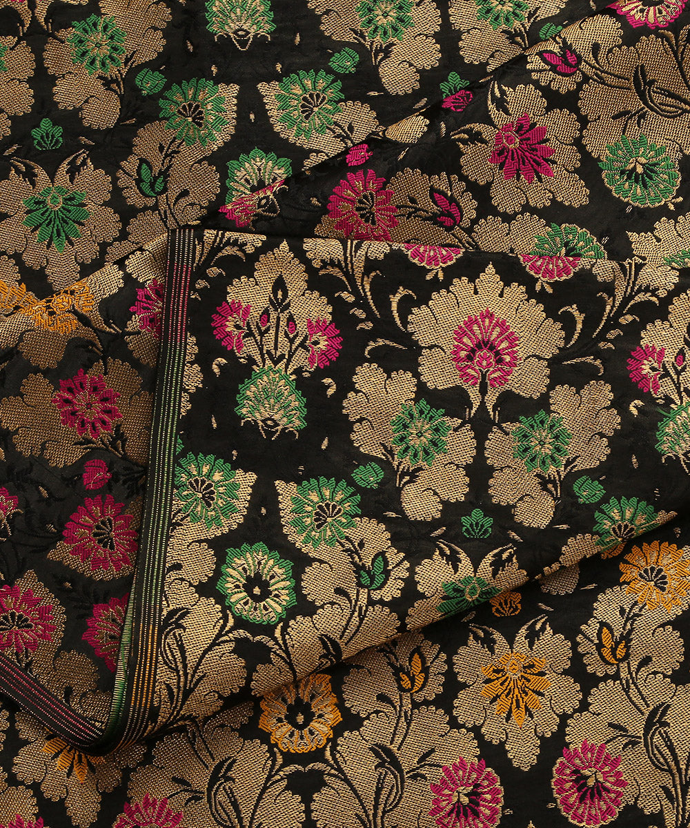 Black_Handloom_Pure_Katan_Silk_Kimkhab_Banarasi_Fabric_WeaverStory_04