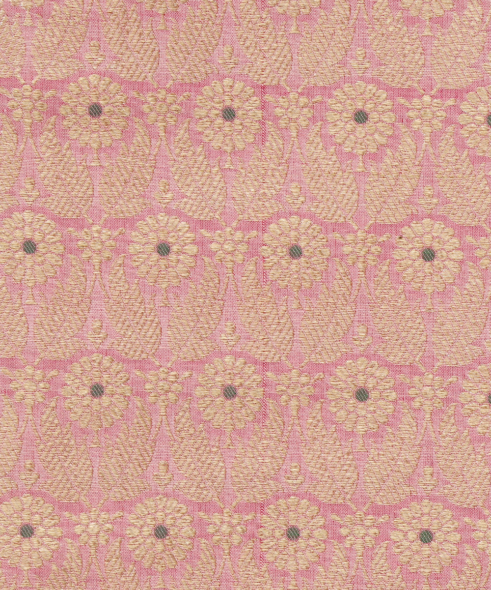 Dust_Pink_Handloom_Pure_Katan_Silk_Kimkhab_Banarasi_Fabric_With_Meena_Booti_WeaverStory_03