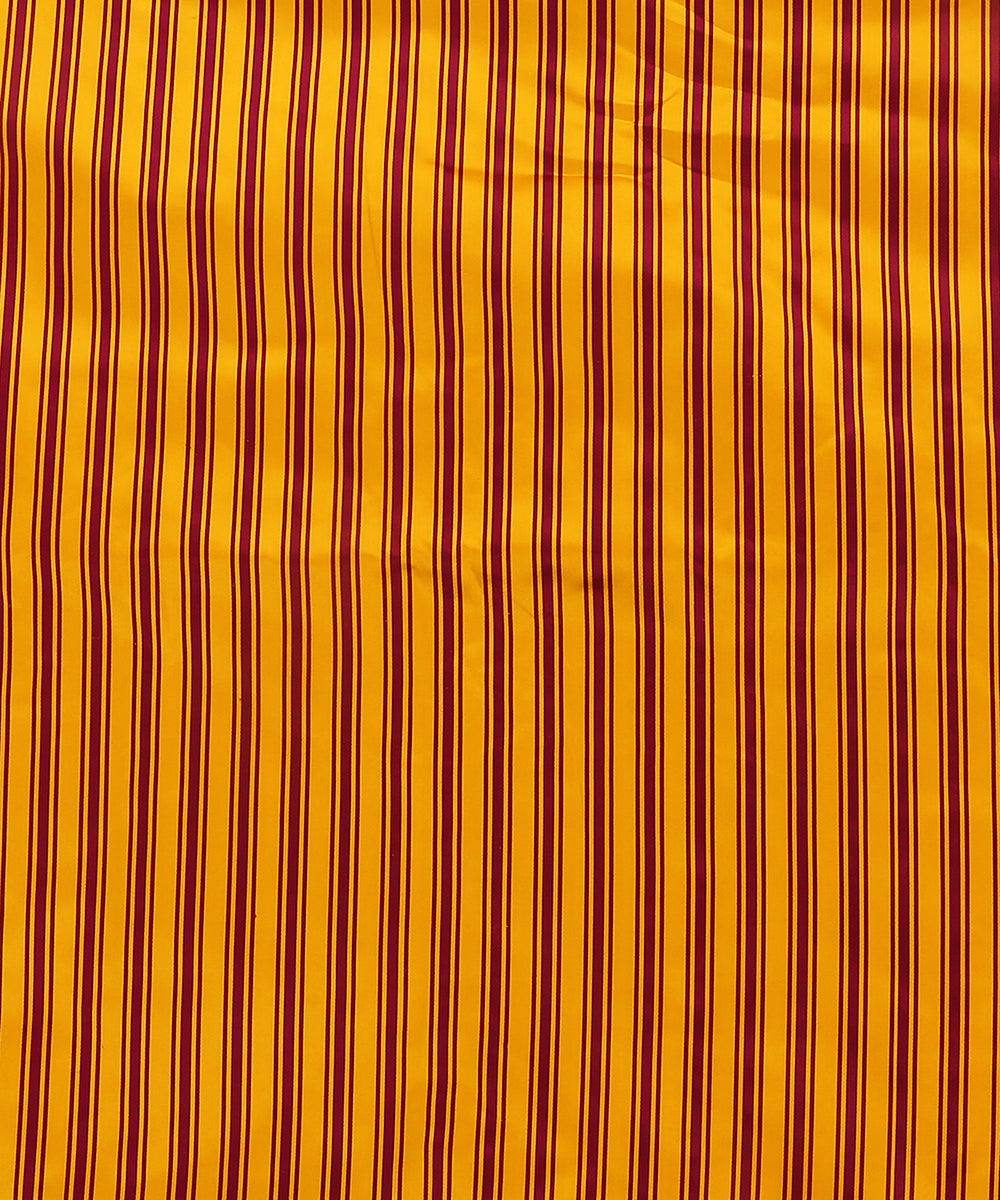 Yellow_And_Purple_Handloom_Pure_Satin_Silk_Striped_Banarasi_Fabric_WeaverStory_02