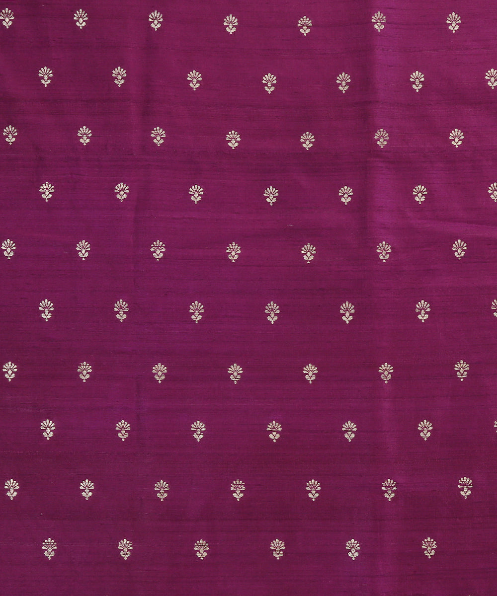 Purple_Handloom_Pure_Tussar_Silk_Banarasi_Fabric_With_Cutwork_Booti_WeaverStory_02