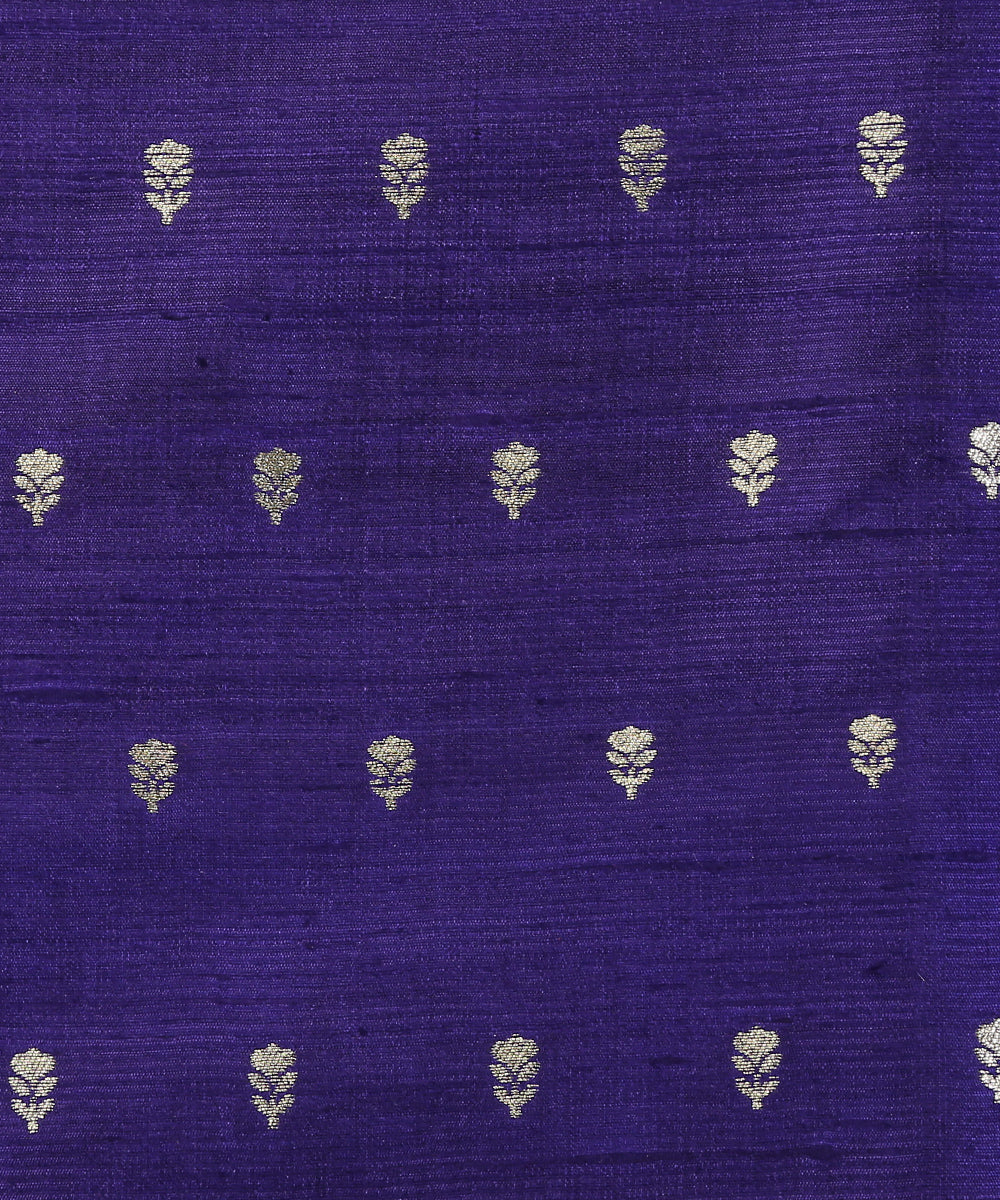 Voilet_Handloom_Pure_Tussar_Silk_Banarasi_Fabric_With_Sona_Rupa_Cutwork_Zari_Booti_WeaverStory_03