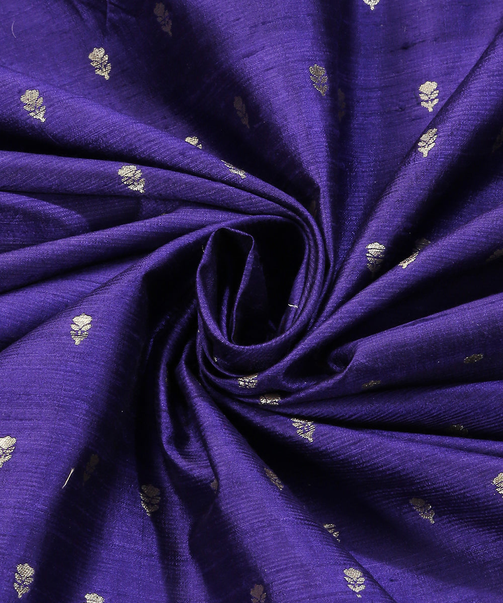 Voilet_Handloom_Pure_Tussar_Silk_Banarasi_Fabric_With_Sona_Rupa_Cutwork_Zari_Booti_WeaverStory_05