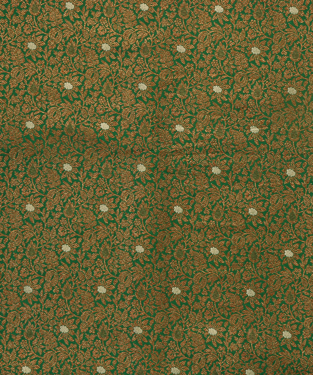 Handloom_Green_Pure_Katan_Silk_Kimkhab_Banarasi_Fabric_With_Nakshi_Work_WeaverStory_03