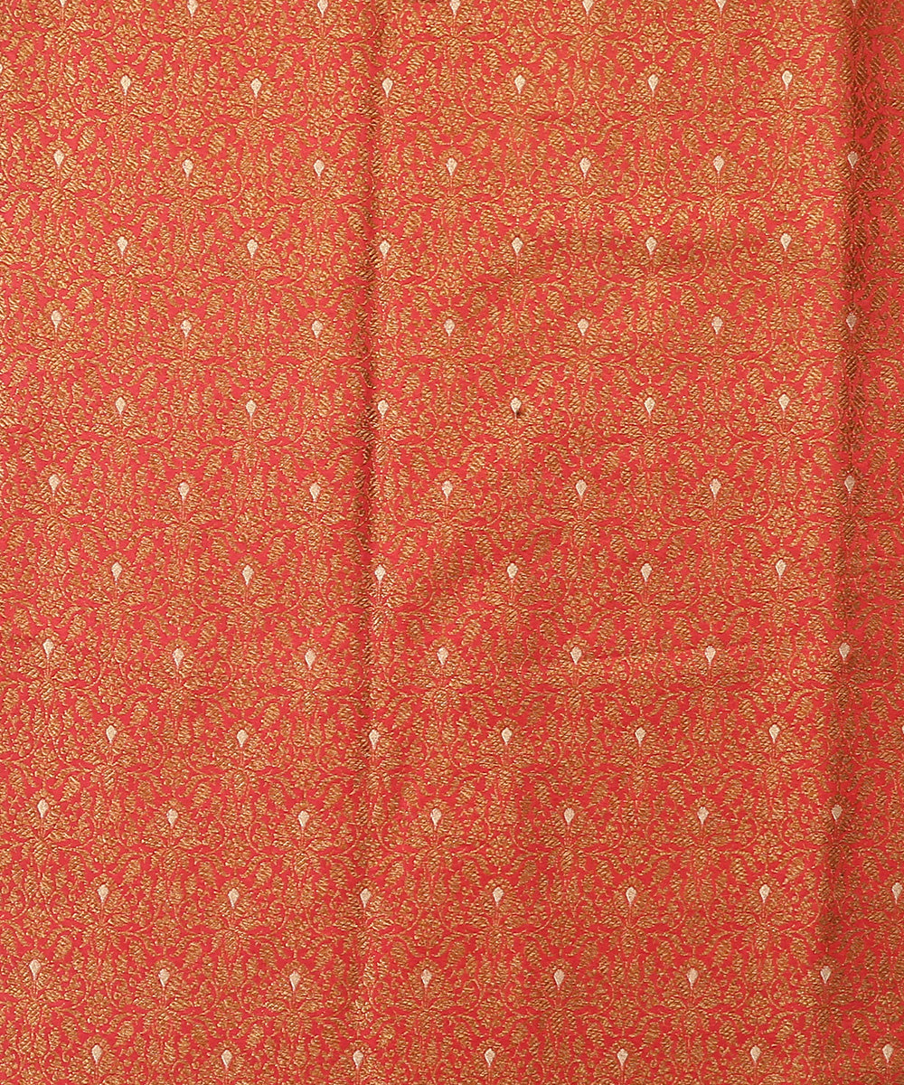 Strawberry_Pink_Handloom_Pure_Katan_Silk_Kimkhab_Banarasi_Fabric_In_Antique_Zari_WeaverStory_03