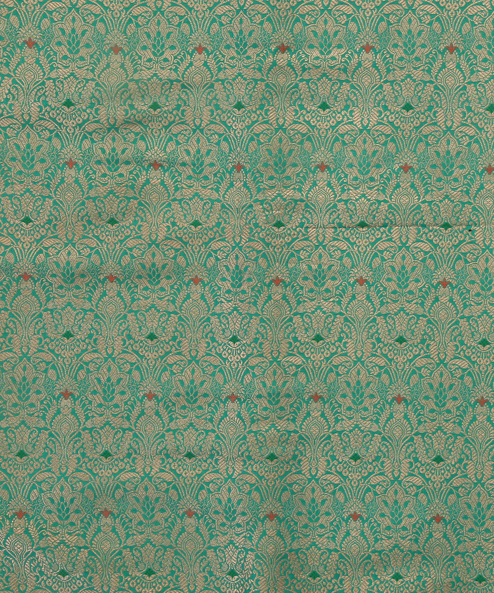 Sea_Green_Handloom_Pure_Katan_Silk_Kimkhab_Banarasi_Fabric_With_Mughal_Motifs_And_Antique_Zari_WeaverStory_02