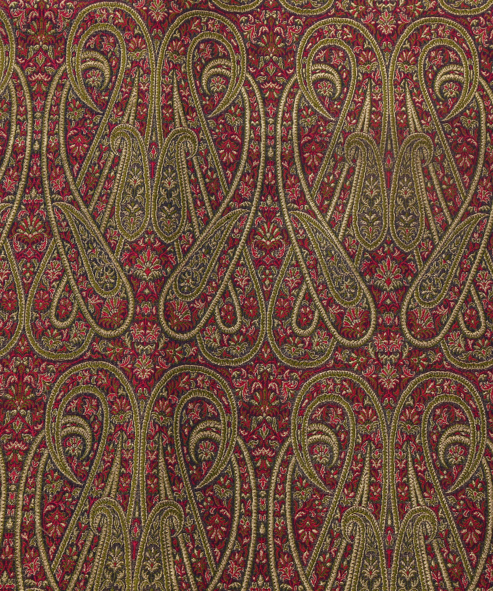 Navy_Blue_Handloom_Pure_Katan_Silk_Zari_Kimkhab_Banarasi_Fabric_With_Paisley_Resham_Three_Color_WeaverStory_03