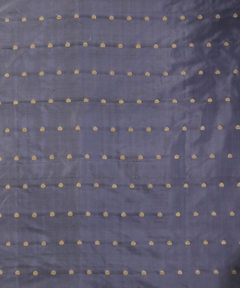 Dark_Grey_Handloom_Pure_Katan_Silk_Banarasi_Fabric_With_Cutwork_Booti_WeaverStory_02