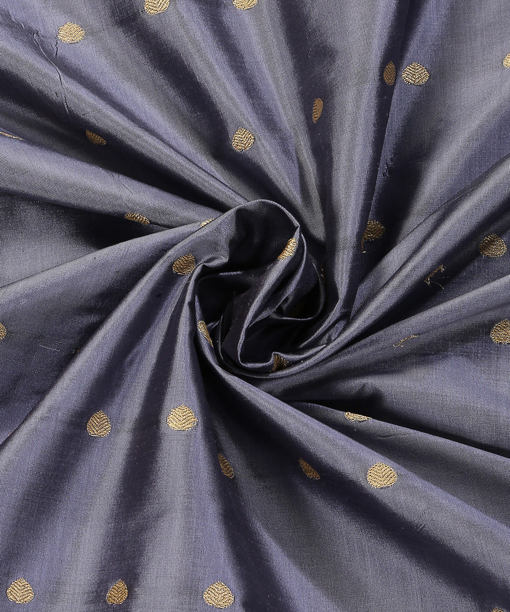 Dark_Grey_Handloom_Pure_Katan_Silk_Banarasi_Fabric_With_Cutwork_Booti_WeaverStory_05