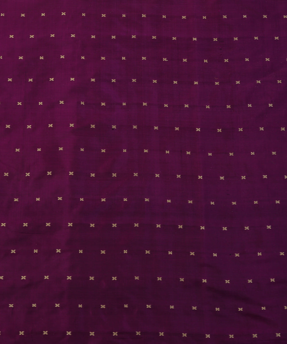 Handloom_Dark_Purple_Pure_Katan_Silk_Banarasi_Fabric_With_Cutwork_Booti_WeaverStory_02