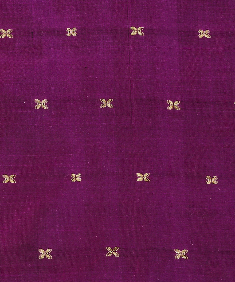 Handloom_Dark_Purple_Pure_Katan_Silk_Banarasi_Fabric_With_Cutwork_Booti_WeaverStory_03