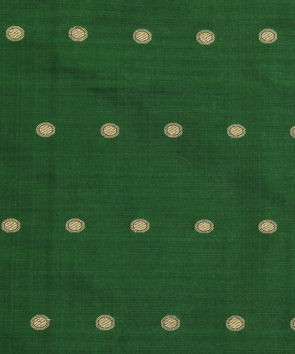 Handloom_Green_Pure_Katan_Silk_Banarasi_Fabric_With_Cutwork_Booti_WeaverStory_03