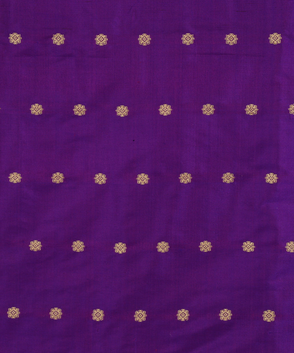 Handloom_Violet_Double_Shade_Pure_Katan_Silk_Banarasi_Fabric_With_Booti_WeaverStory_02