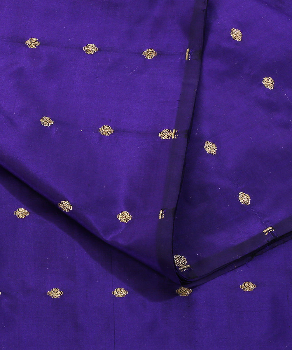 Handloom_Ink_Blue_Pure_Katan_Silk_Banarasi_Fabric_With_Cutwork_Booti_WeaverStory_04