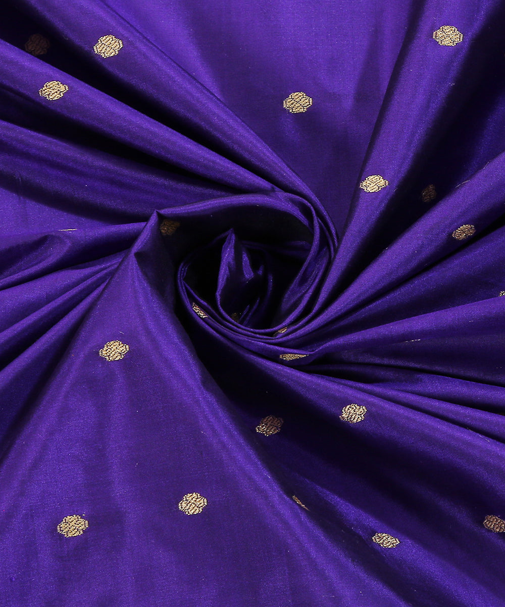 Handloom_Ink_Blue_Pure_Katan_Silk_Banarasi_Fabric_With_Cutwork_Booti_WeaverStory_05