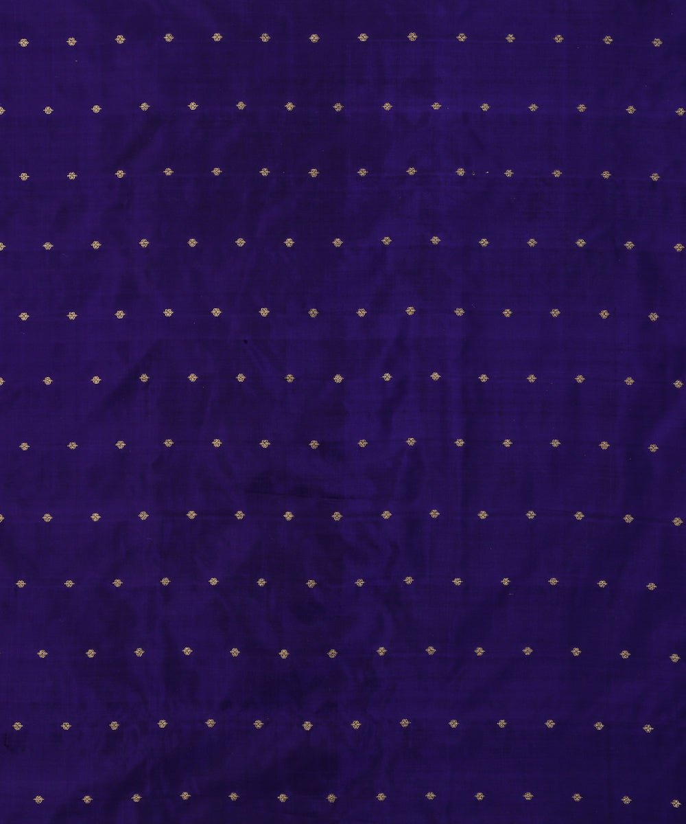 Handloom_Cobalt_Blue_Pure_Katan_Silk_Banarasi_Fabric_With_Cutwork_Booti_WeaverStory_02