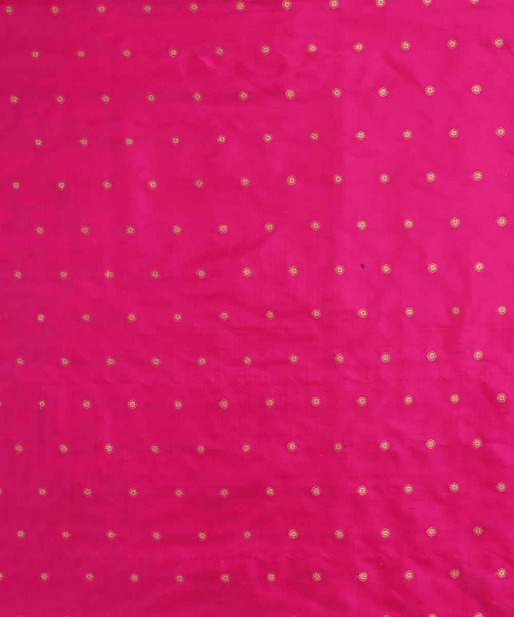 Handloom_Hot_Pink_Pure_Katan_Silk_Pure_Katan_Silk_Banarasi_Fabric_With_Cutwork_Booti_WeaverStory_03