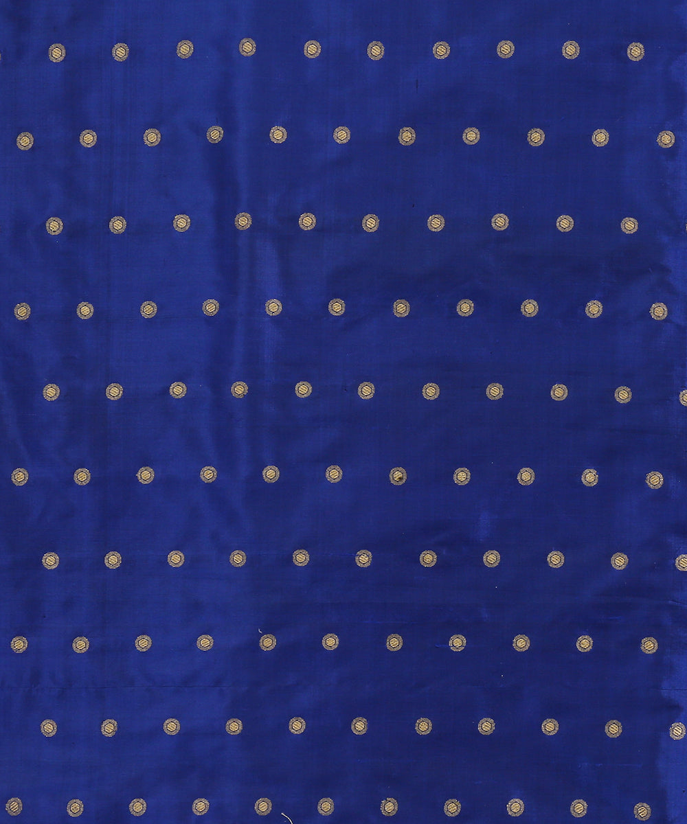Handloom_Dark_Blue_Pure_Katan_Silk_Banarasi_Fabric_With_Cutwork_Booti_WeaverStory_02