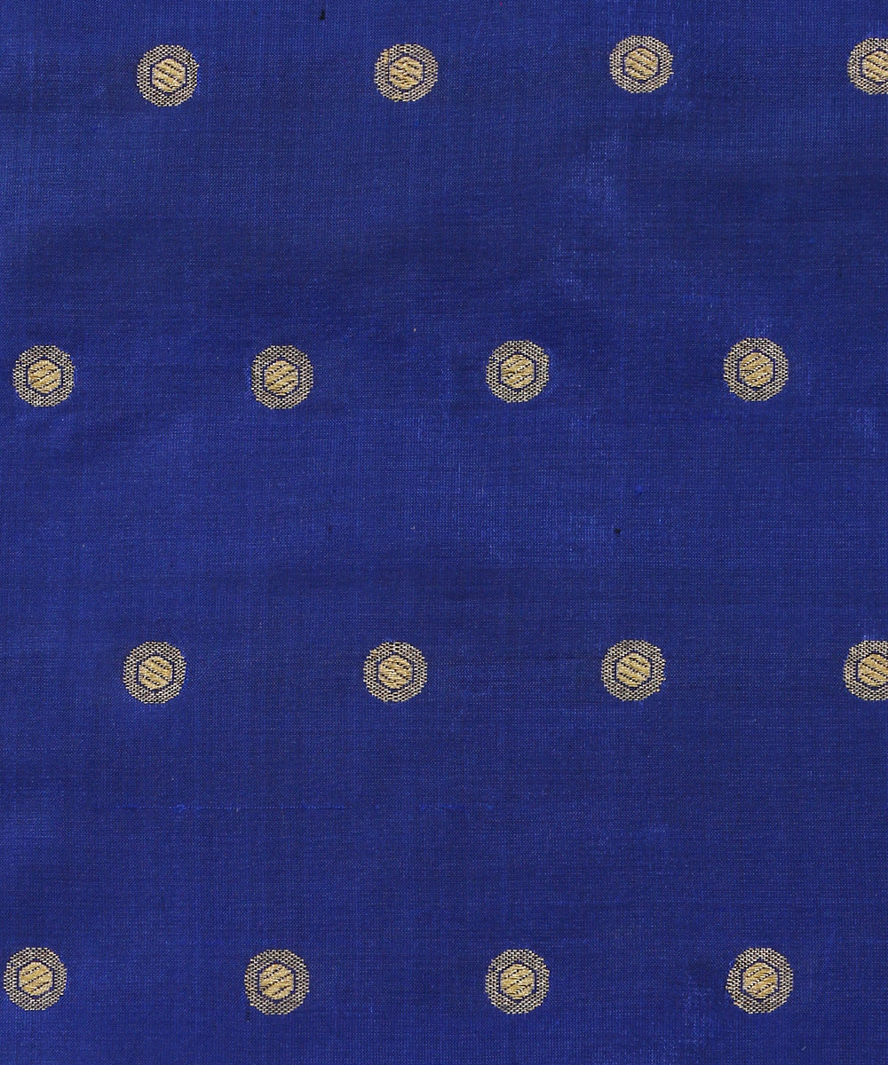 Handloom_Dark_Blue_Pure_Katan_Silk_Banarasi_Fabric_With_Cutwork_Booti_WeaverStory_03
