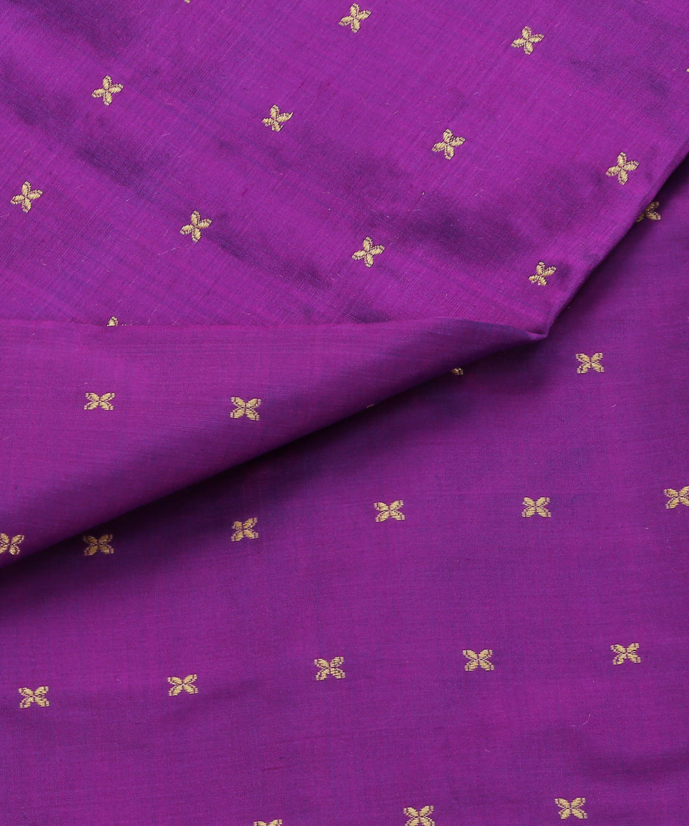 Voilet_Handloom_Double_Shade_Pure_Katan_Silk_Banarasi_Fabric_With_Booti_WeaverStory_04