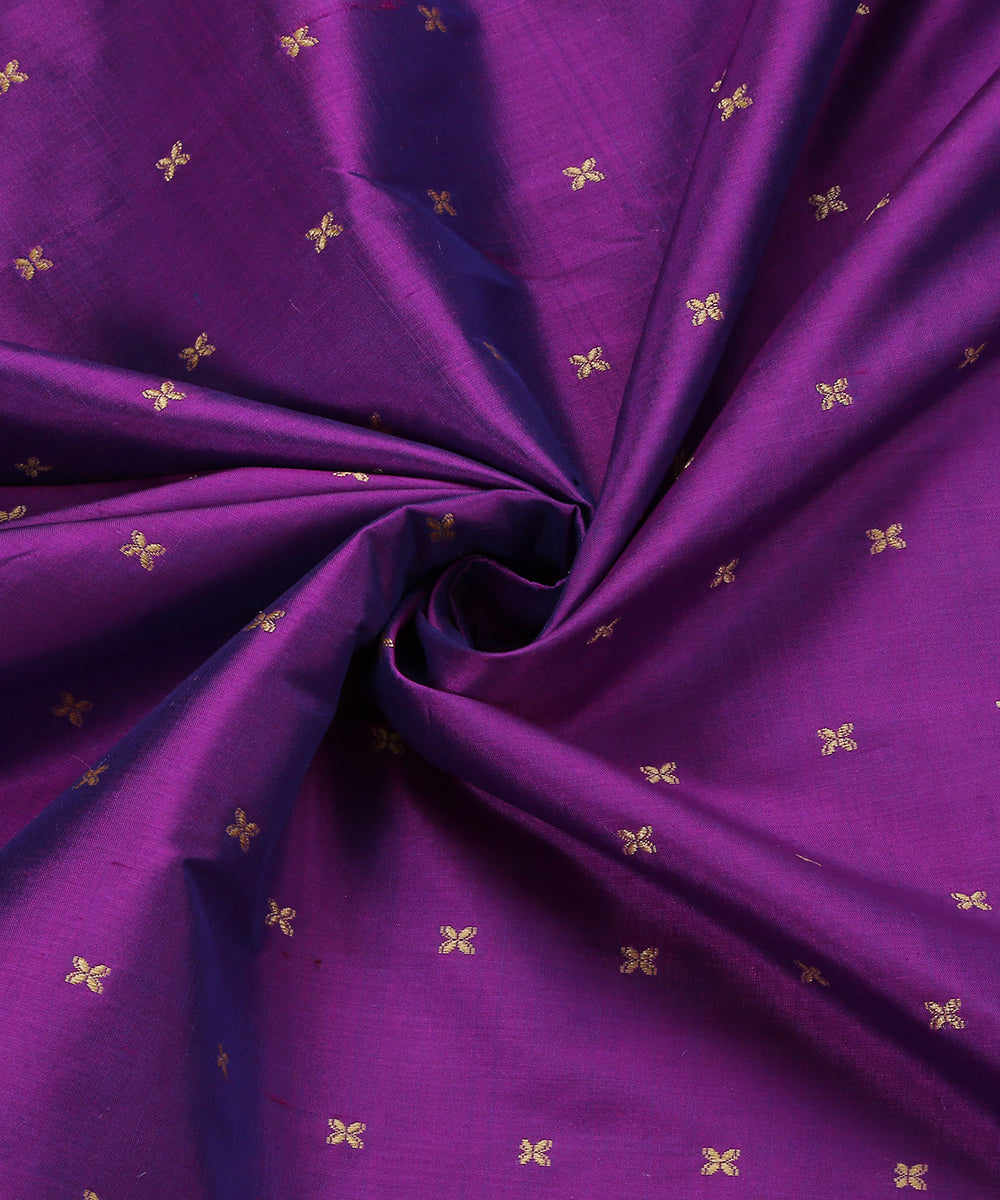 Voilet_Handloom_Double_Shade_Pure_Katan_Silk_Banarasi_Fabric_With_Booti_WeaverStory_05