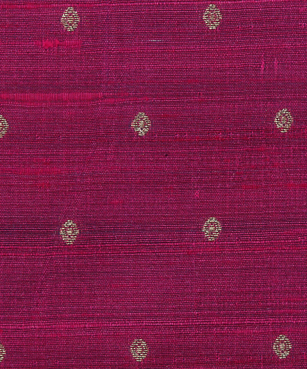 Handloom_Purple_Double_Shade_Pure_Tussar_Silk_Banarasi_Fabric_With_Cutwork_Booti_WeaverStory_03
