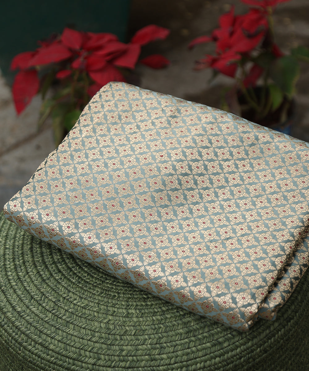 Sage_Green_Handloom_Pure_Satin_Silk_Kimkhab_Banarasi_Fabric_With_Meenakari_WeaverStory_01