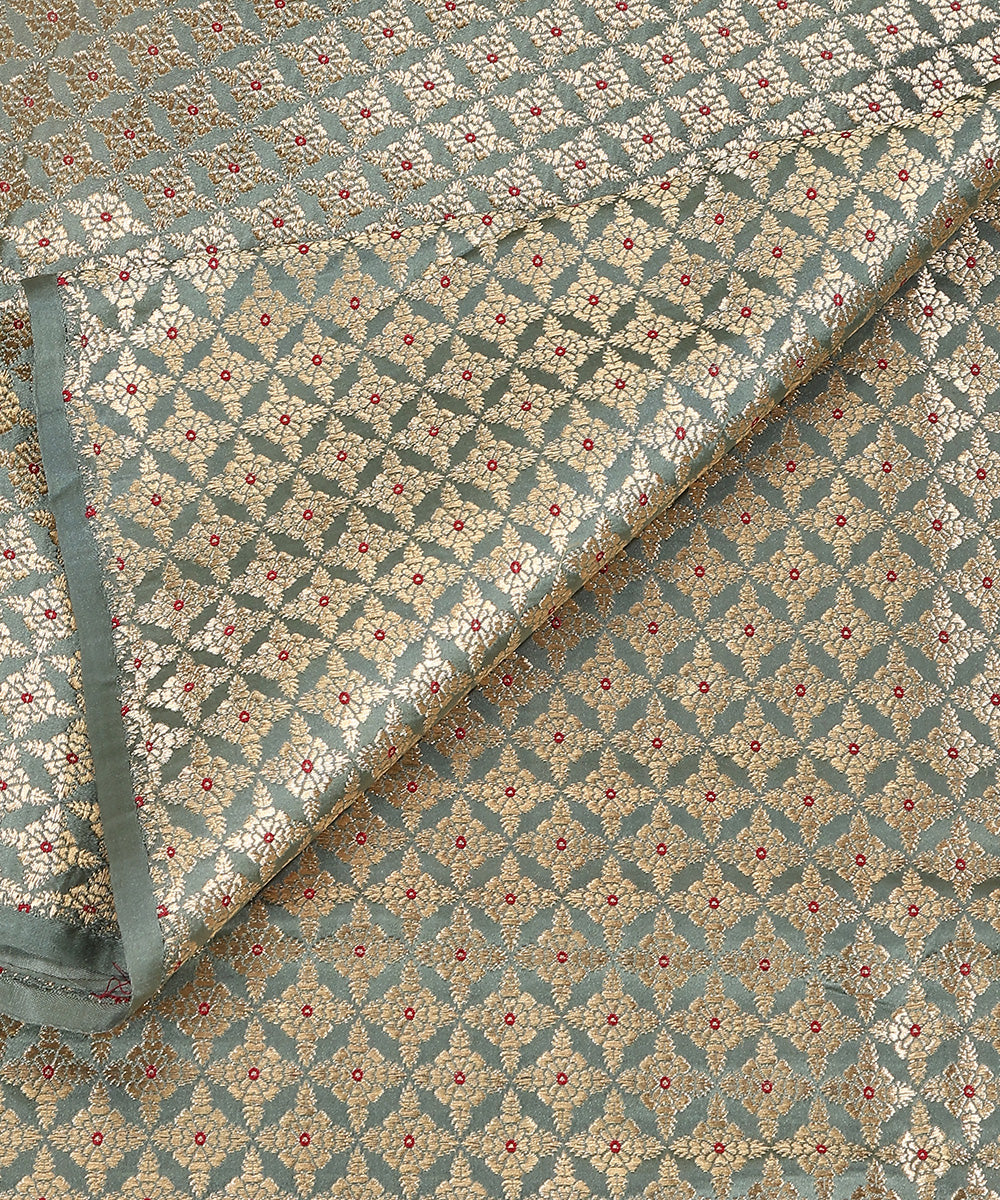 Sage_Green_Handloom_Pure_Satin_Silk_Kimkhab_Banarasi_Fabric_With_Meenakari_WeaverStory_04