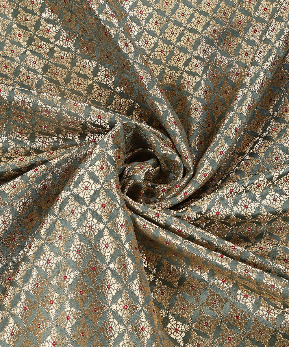 Sage_Green_Handloom_Pure_Satin_Silk_Kimkhab_Banarasi_Fabric_With_Meenakari_WeaverStory_05