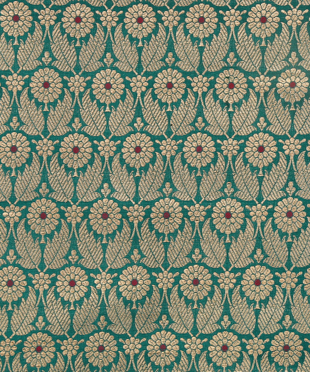 Green_Handloom_Pure_Katan_Silk_Kimkhab_Banarasi_Fabric_With_Meena_Booti_WeaverStory_03