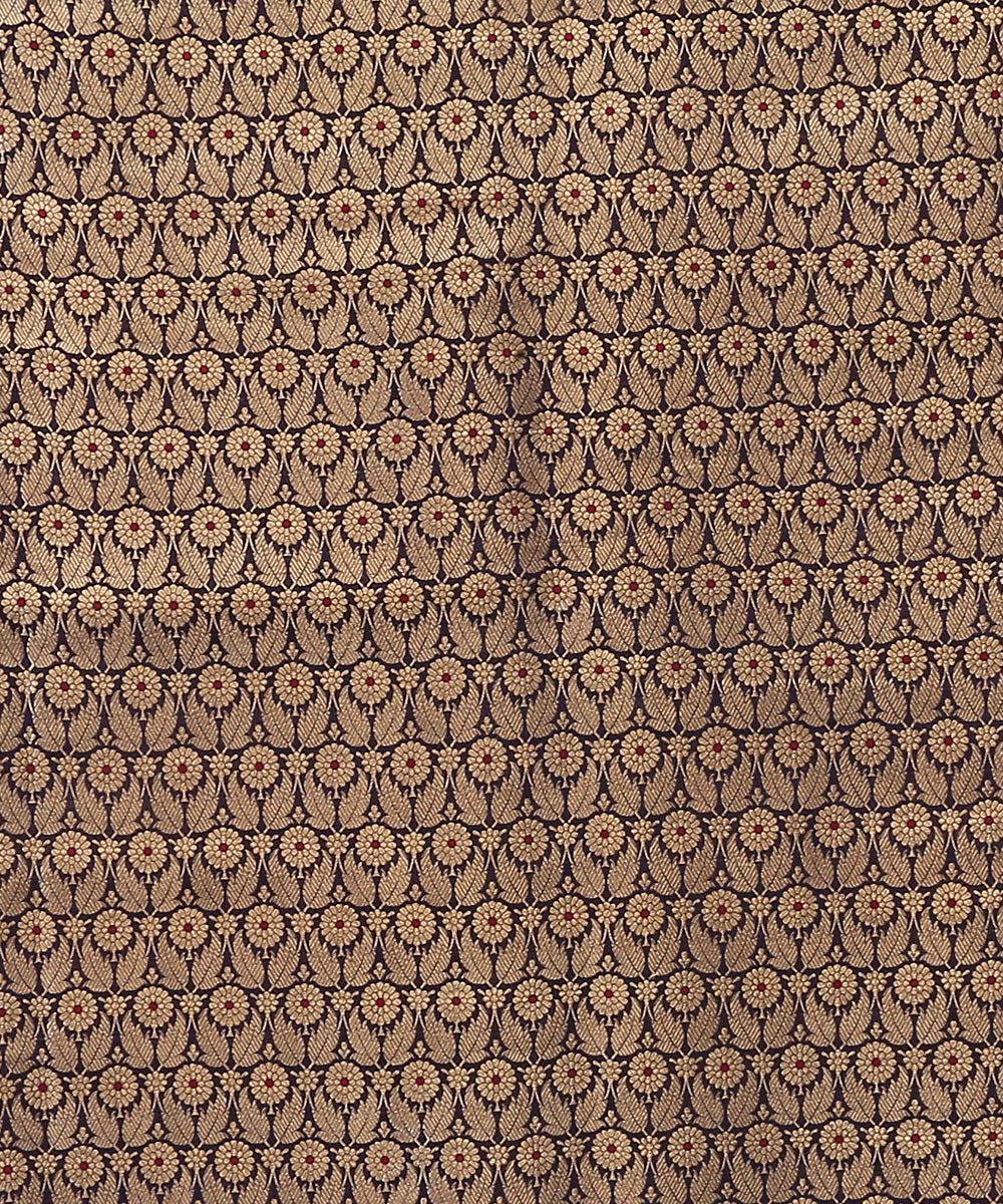 Handloom_Navy_Blue_Pure_Katan_Silk_Banarasi_Kimkhab_Fabric_With_Meena_Booti_WeaverStory_02