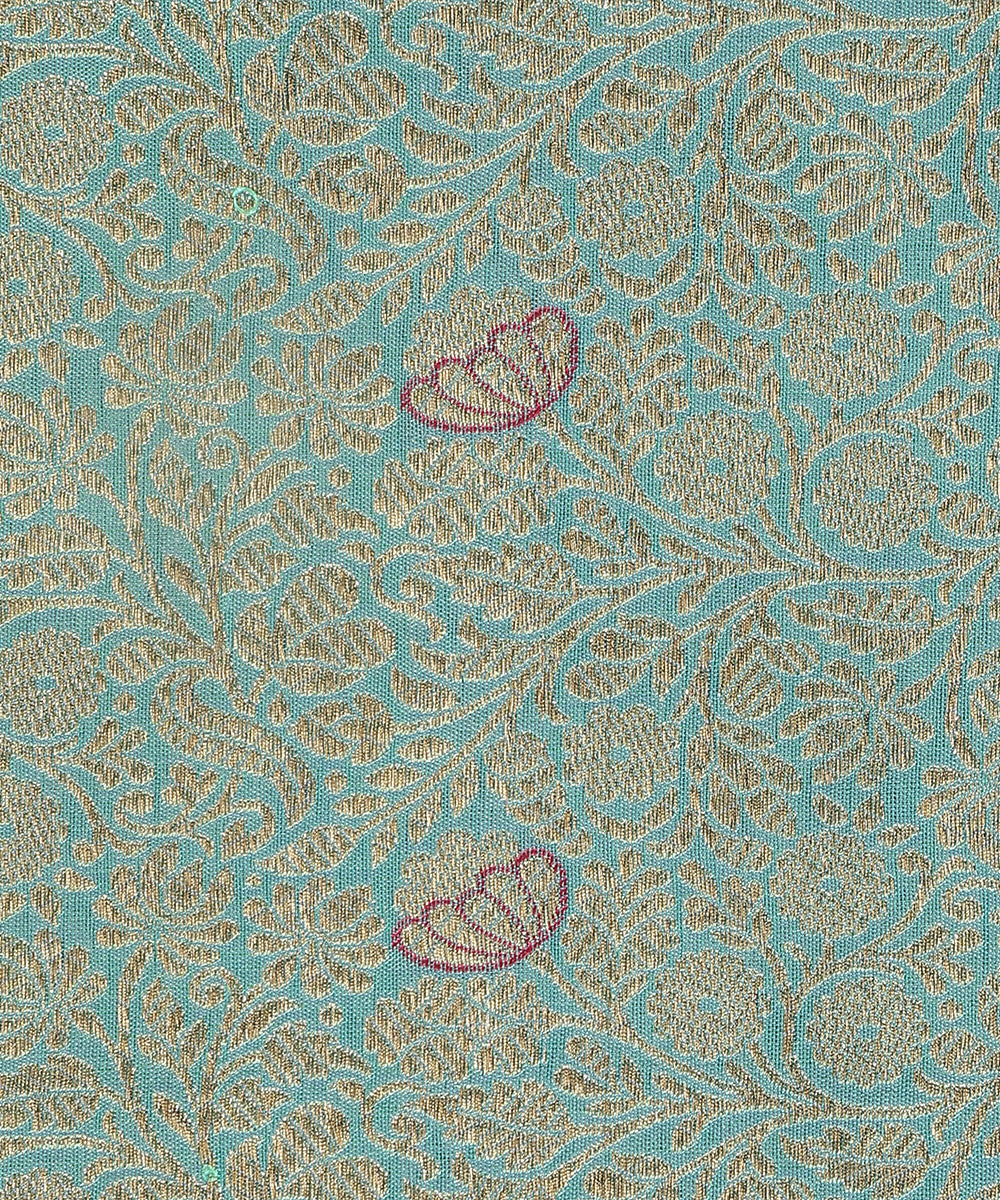 Green_Handloom_Pure_Katan_Silk_Kimkhab_Banarasi_Fabric_With_Wine_Meenakari_In_Flowers_WeaverStory_03