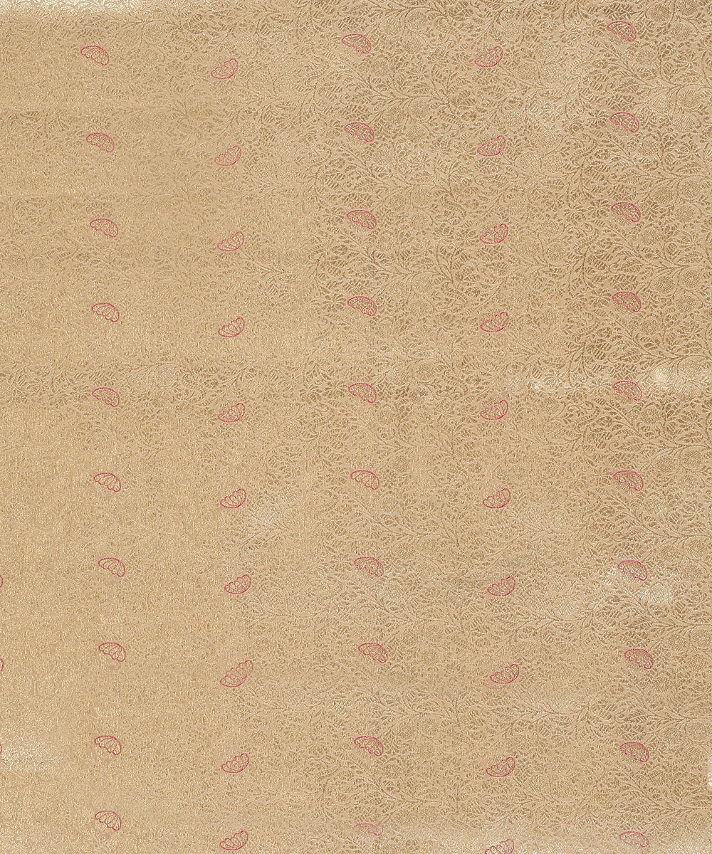 Handloom_Offwhite_Pure_Katan_Silk_Kimkhab_Banarasi_Fabric_With_Wine_Meenakari_In_Flowers_WeaverStory_02