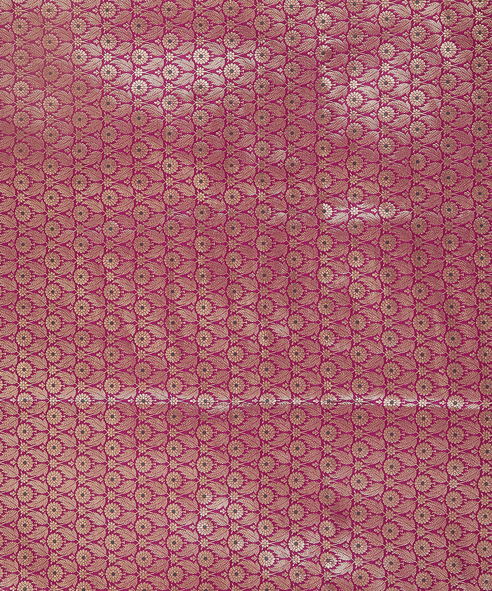 Purple_Handloom_Pure_Katan_Silk_Kimkhab_Banarasi_Fabric_With_Green_Meenakari_WeaverStory_02