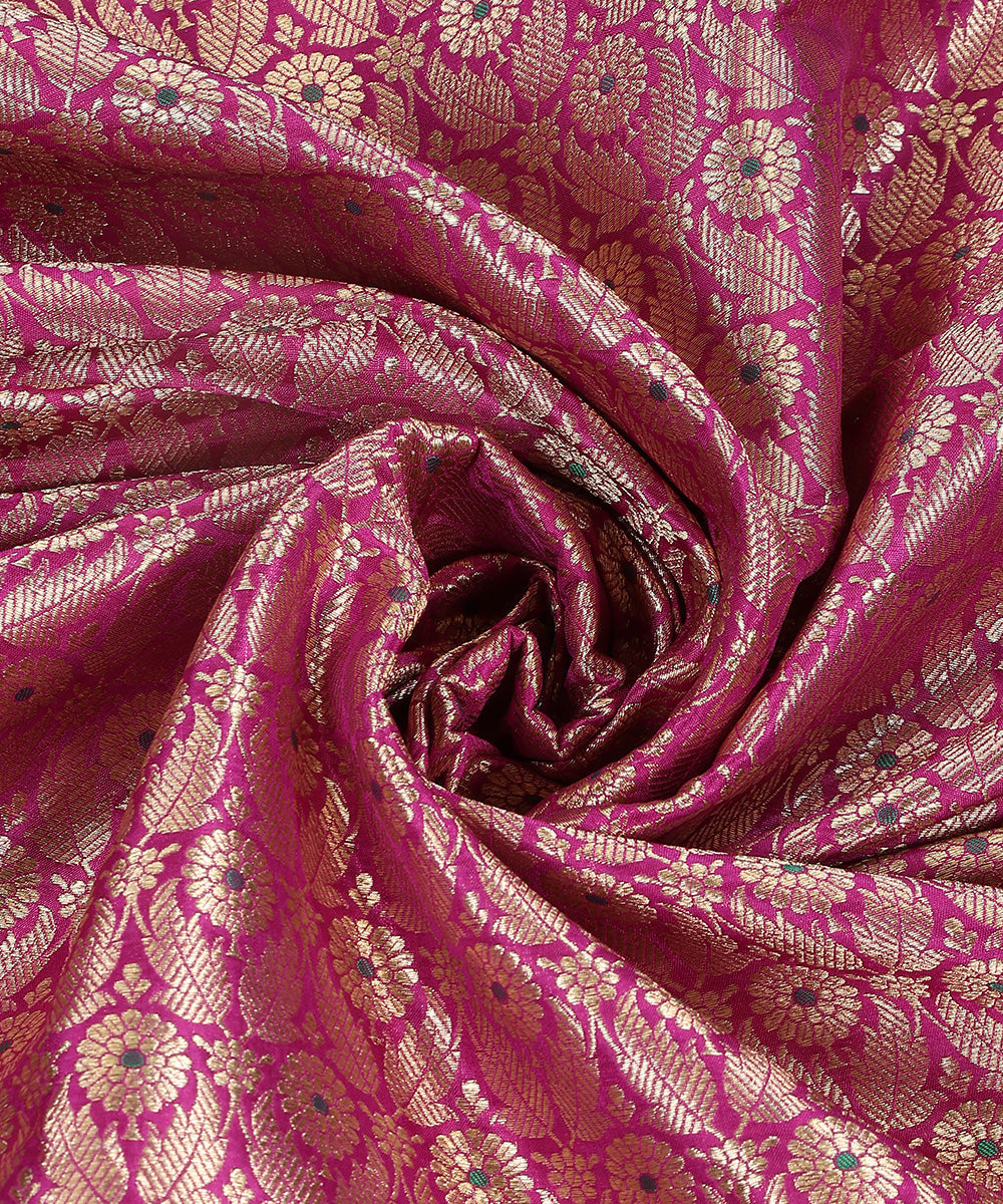 Purple_Handloom_Pure_Katan_Silk_Kimkhab_Banarasi_Fabric_With_Green_Meenakari_WeaverStory_05