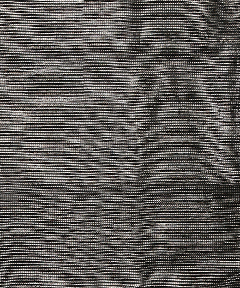 Black_Handloom_Tissue_Silk_Banarasi_Fabric_With_Zari_Stripes_WeaverStory_03