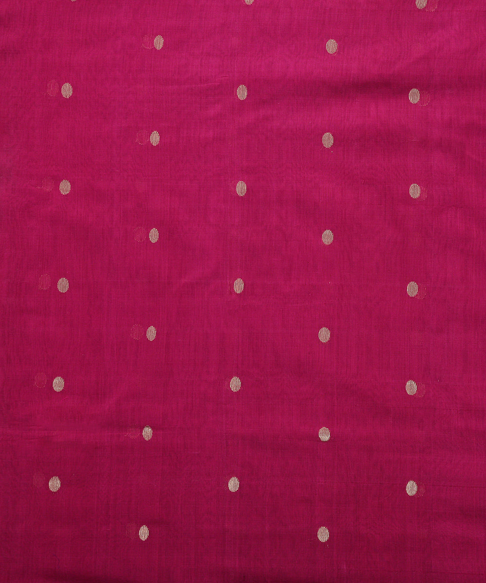 Handloom_Pink_Chanderi_Fabric_With_Gold_Booti_WeaverStory_02