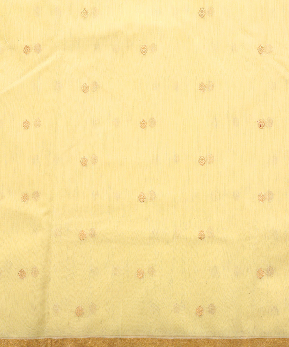 Handloom_Yellow_Chanderi_Fabric_with_Booti_WeaverStory_02