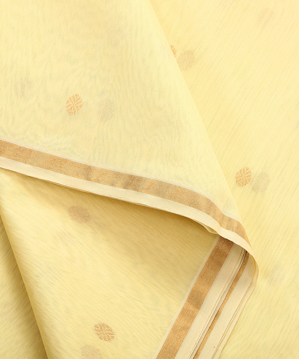 Handloom_Yellow_Chanderi_Fabric_with_Booti_WeaverStory_04