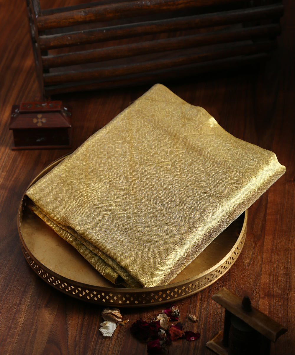 Gold_Handloom_Self_Design_Brocade_Tissue_Chanderi_Fabric_WeaverStory_01