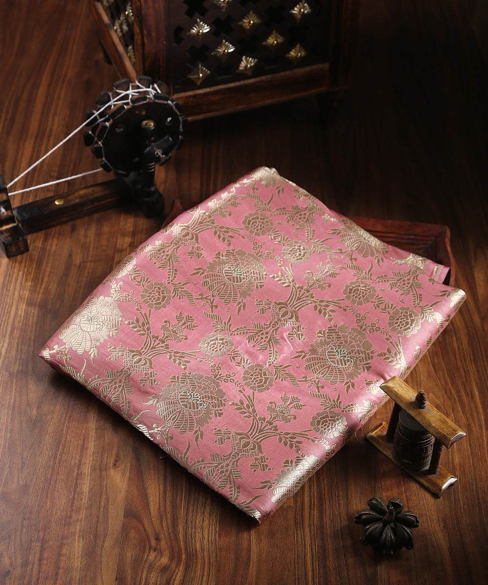 Rose_Pink_Handloom_Pure_Katan_Silk_Kimkhab_Banarasi_Fabric_WeaverStory_01
