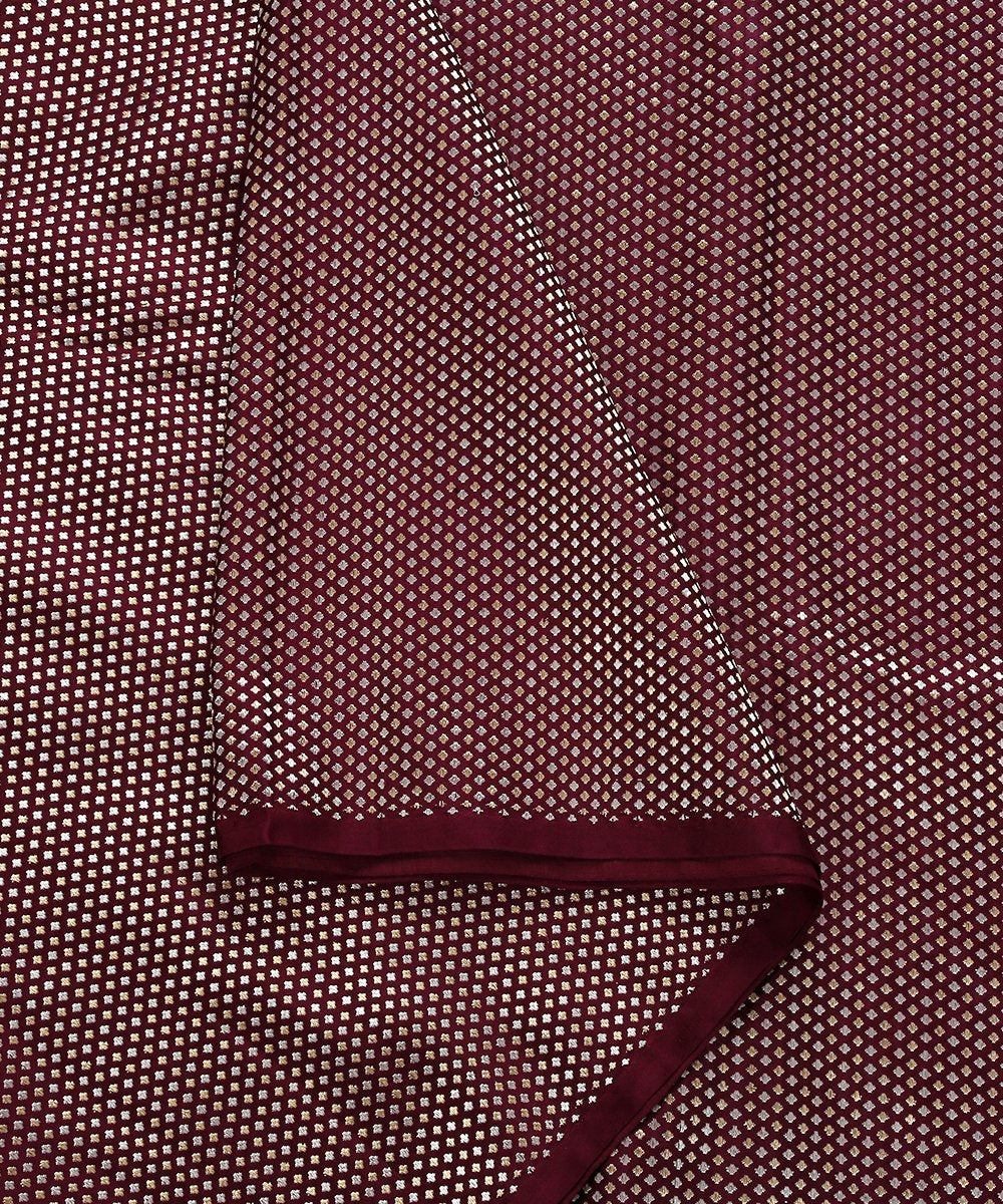 Wine_Brocade_Satin_Handloom_Banarasi_Fabric_WeaverStory_04
