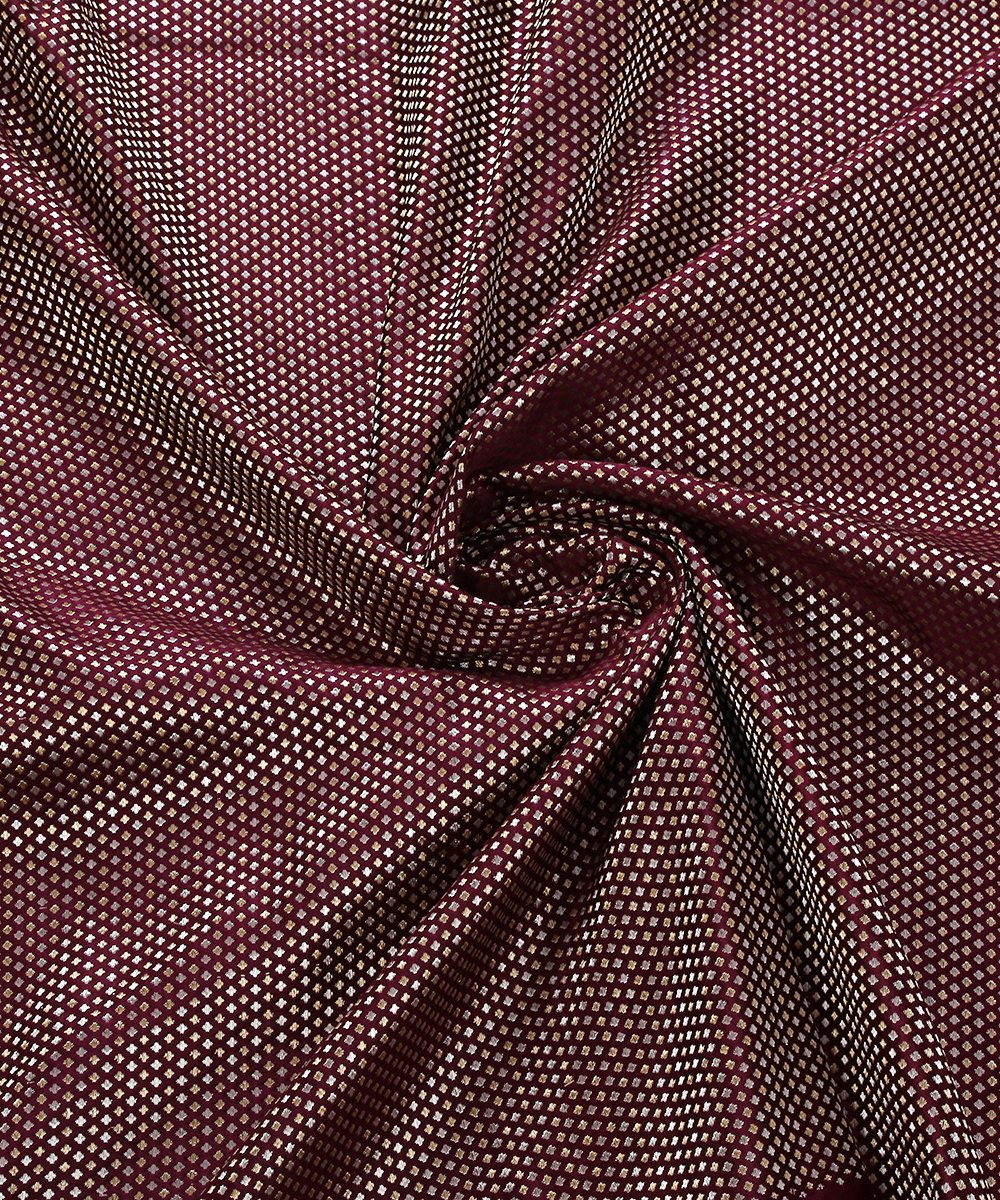 Wine_Brocade_Satin_Handloom_Banarasi_Fabric_WeaverStory_05