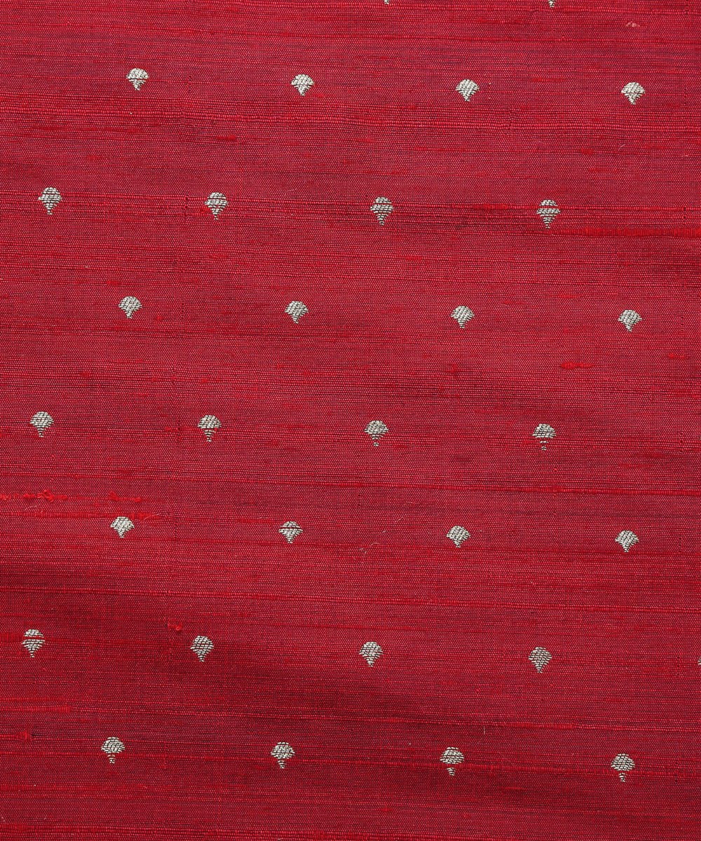 Wine_Handloom_Banarasi_Tusser_Silk_Booti_Fabric_WeaverStory_03