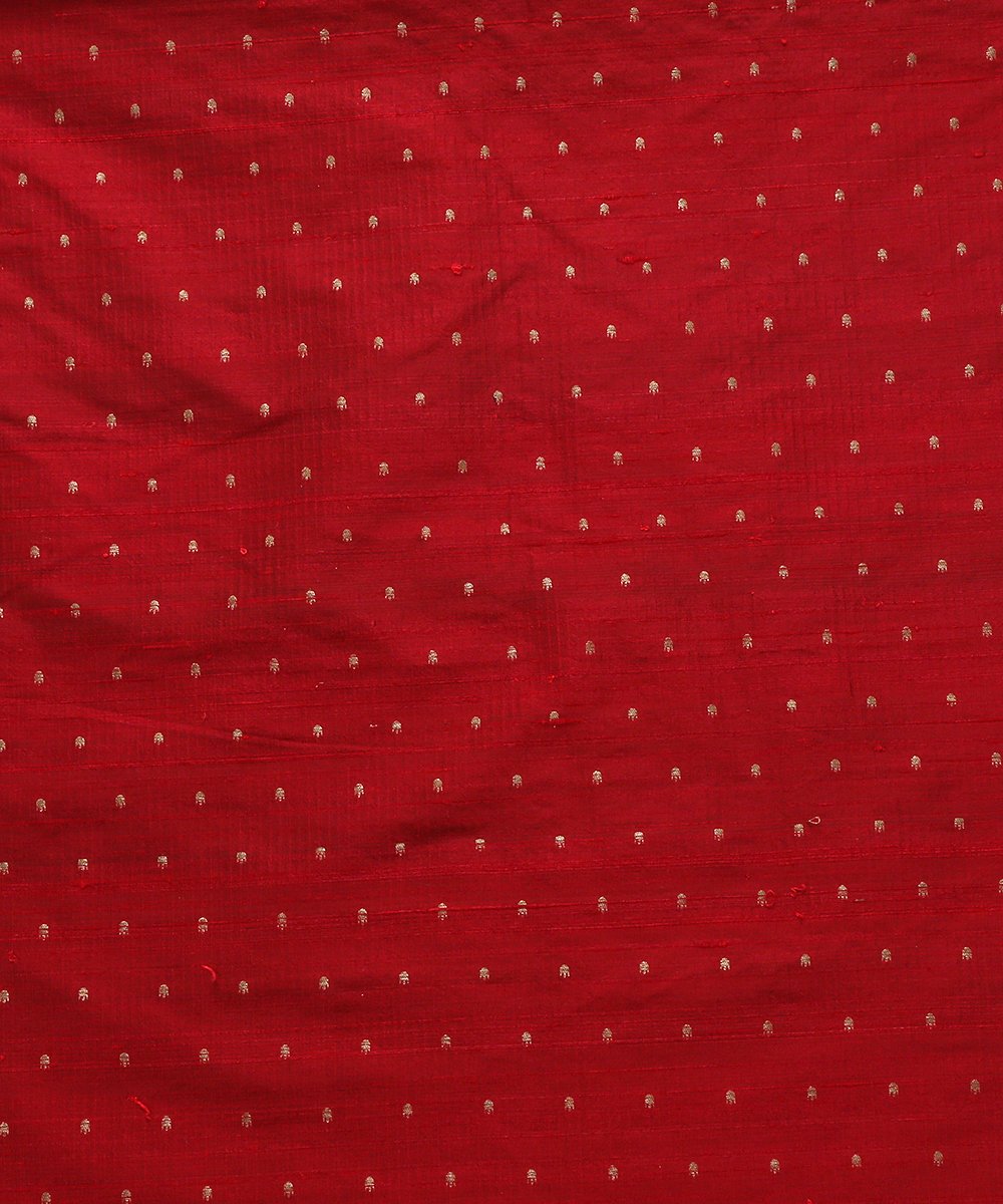 Maroon_Handloom_Tusser_Silk_Banarasi_Fabric_with_Booti_Design_WeaverStory_02
