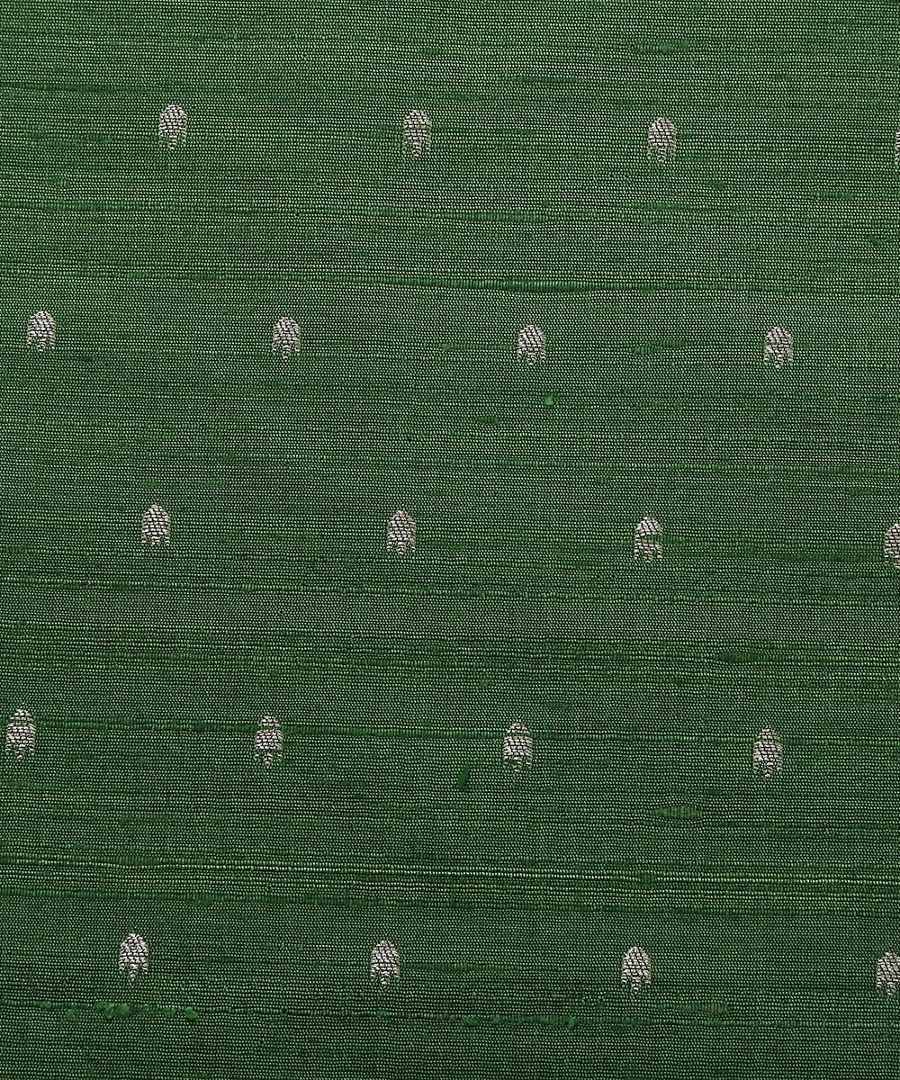 Handloom_Green_Banarasi_Tusser_Silk_Fabric_with_Booti_WeaverStory_03